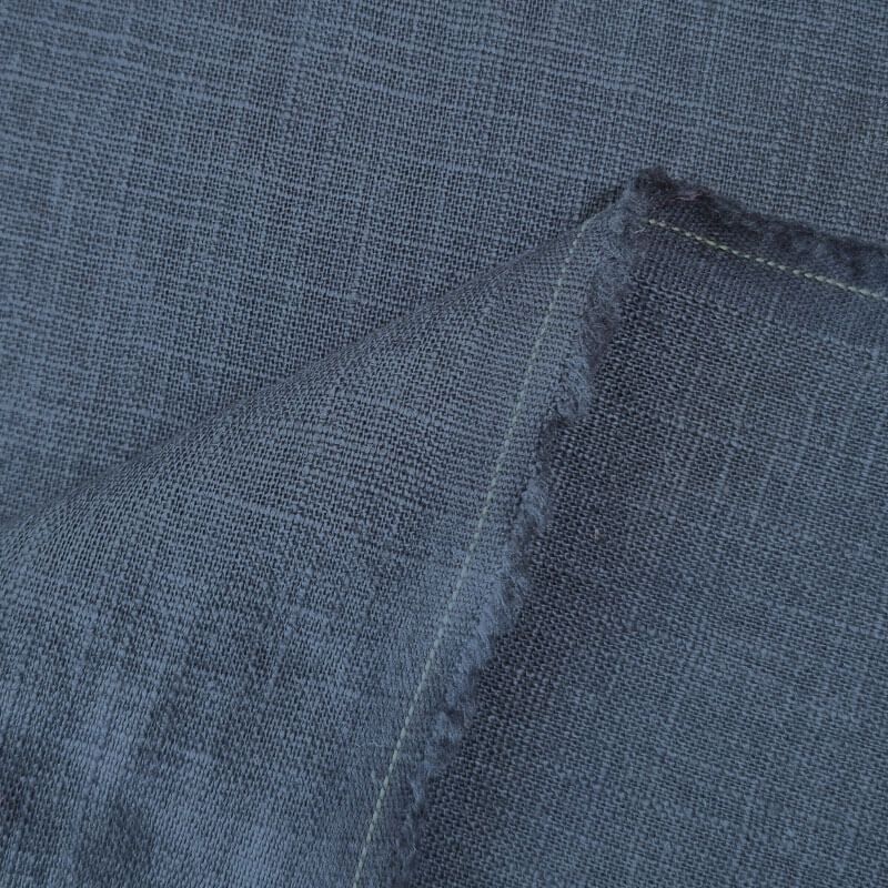 Tela de Lino Natural Azul Jeans (ancho 1,40M) - Imagen 3