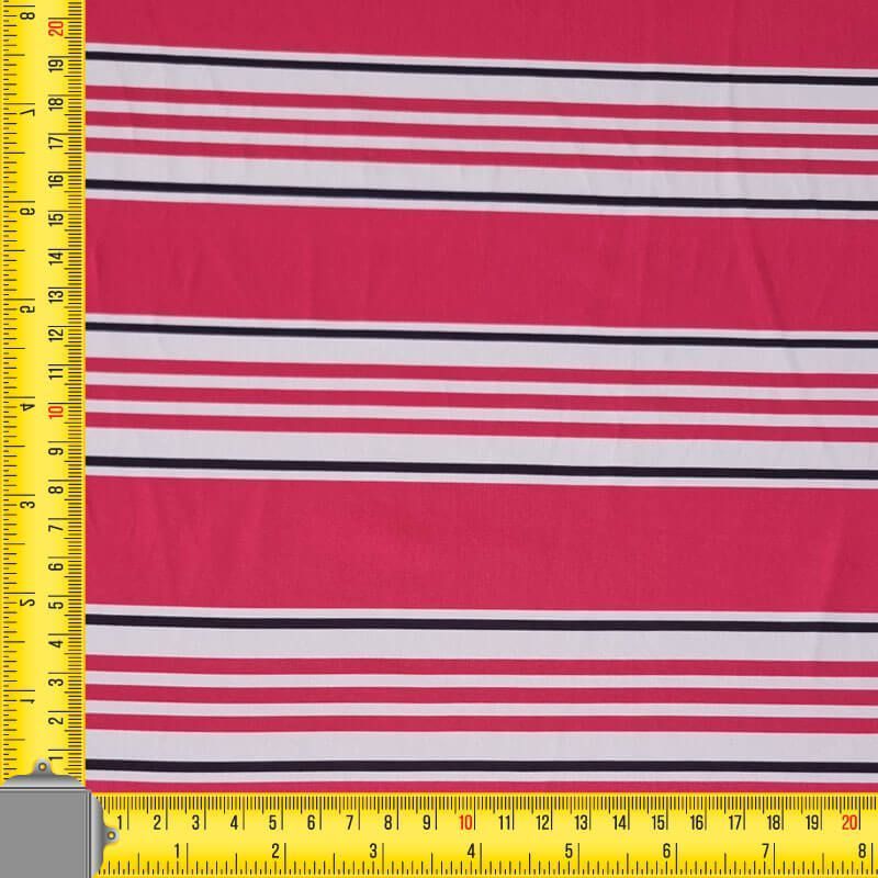 Tela de Lycra de Baño Fresa Rayas (ancho 1,50M) - Imagen 2