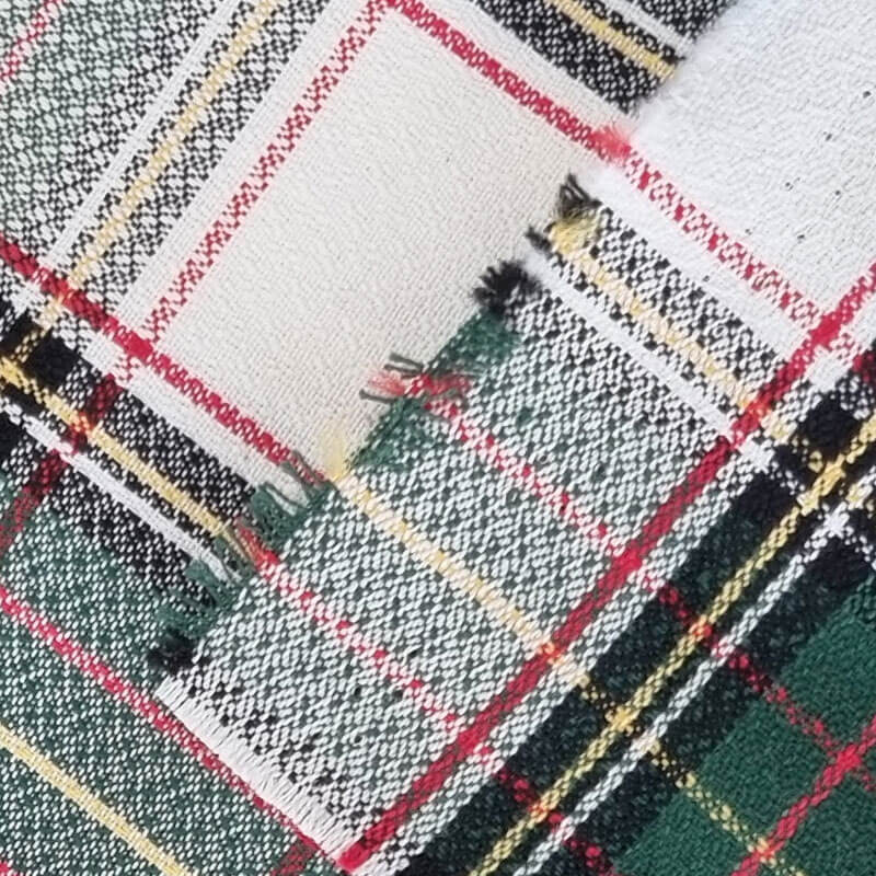 Tela de Crepe Tejida para Mantelería Cruda Cuadros Verde Oscuro (ancho 1,50M) - Imagen 2