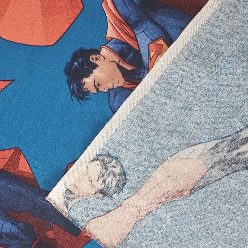 Tela de Popelín Superman Azulina 100% Algodón (ancho 1,40M) - Imagen 4
