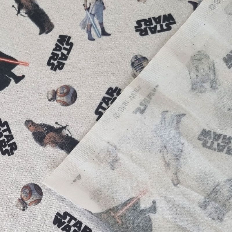 Tela de Popelín Star Wars Blanca 100% Algodón (ancho 1,40M) - Imagen 4