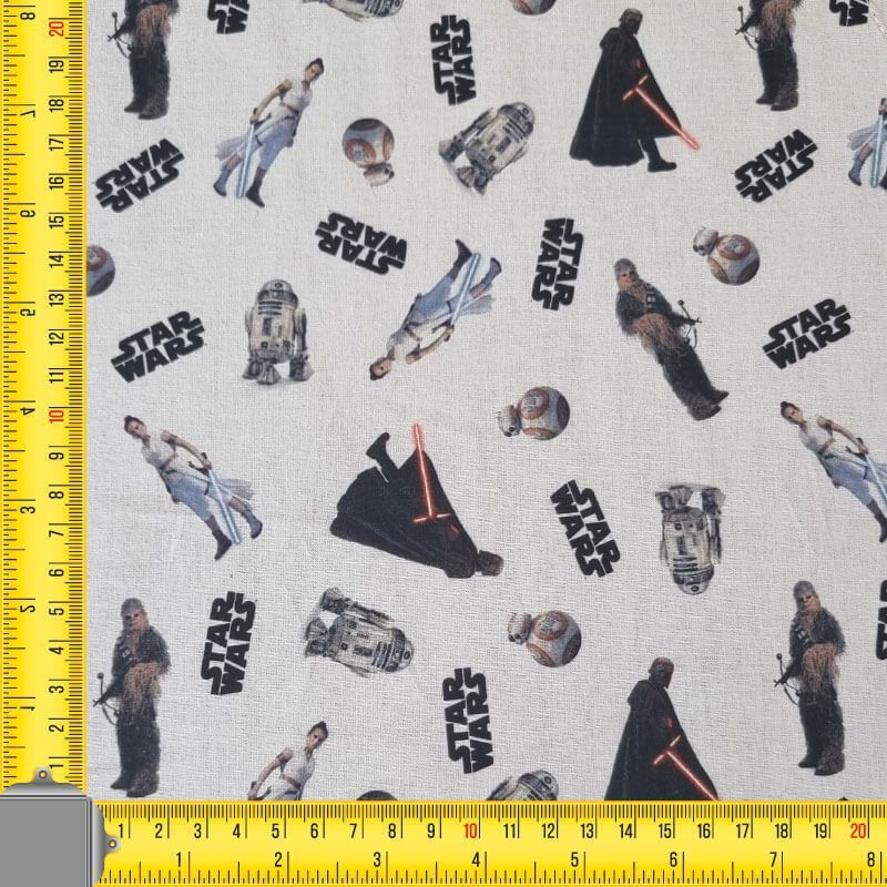 Tela de Popelín Star Wars Blanca 100% Algodón (ancho 1,40M) - Imagen 3