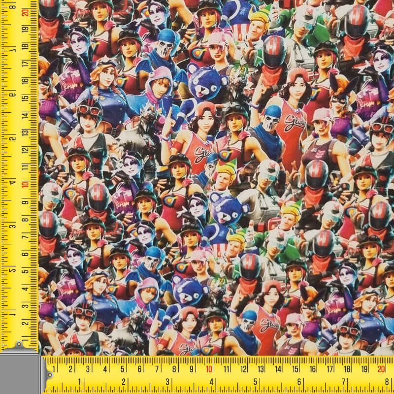 Tela de Popelín Fortnite Multicolor 100% Algodón (ancho 1,40M) - Imagen 4