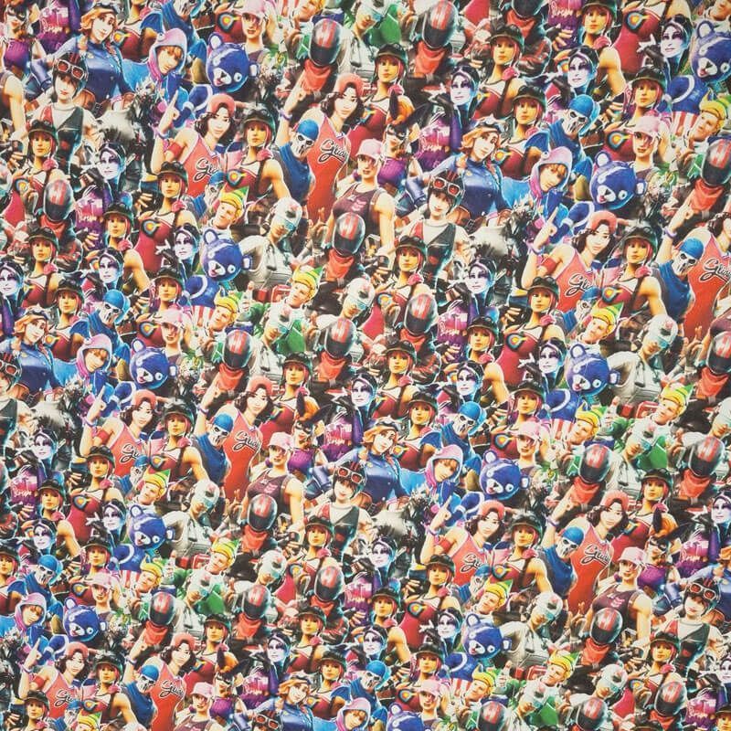Tela de Popelín Fortnite Multicolor 100% Algodón (ancho 1,40M) - Imagen 3