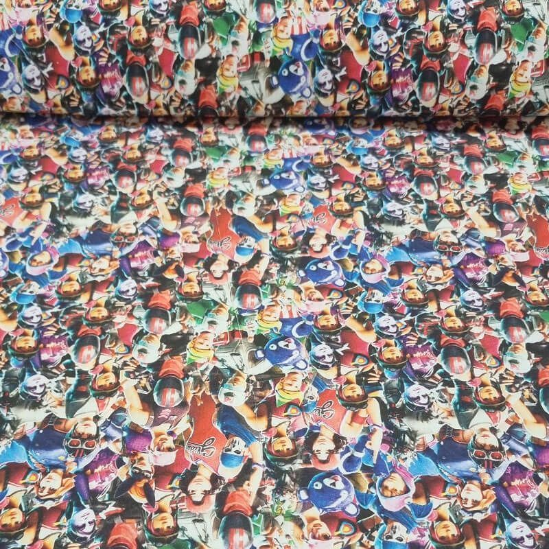Tela de Popelín Fortnite Multicolor 100% Algodón (ancho 1,40M)