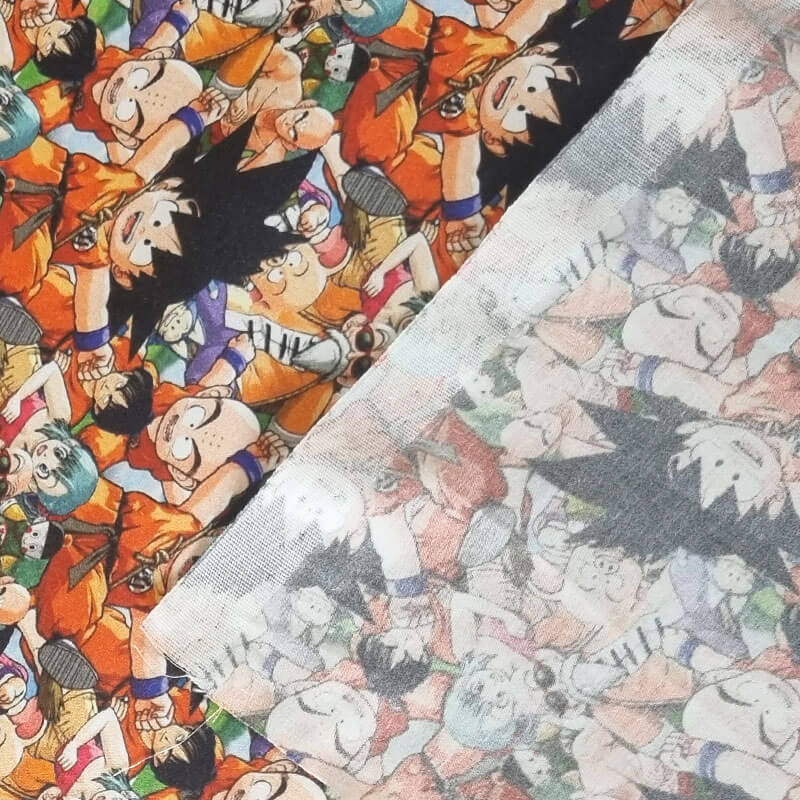 Tela de Popelín Dragon Ball Multicolor 100% Algodón (ancho 1,40M) - Imagen 3