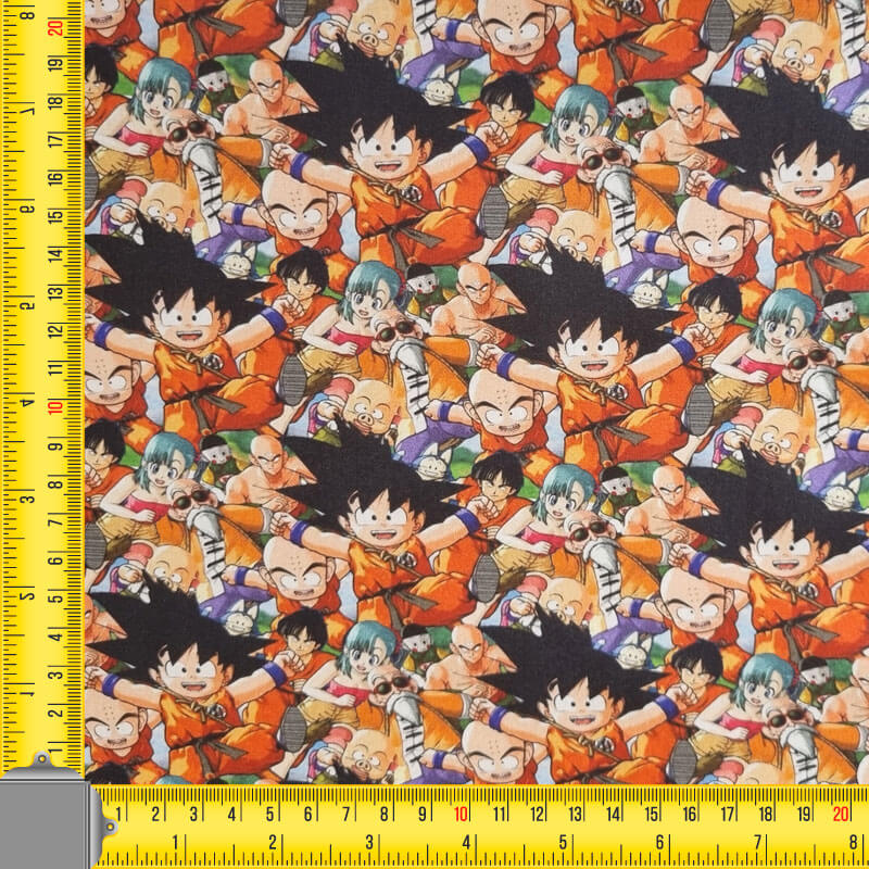 Tela de Popelín Dragon Ball Multicolor 100% Algodón (ancho 1,40M) - Imagen 4