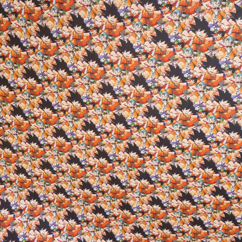 Tela de Popelín Dragon Ball Multicolor 100% Algodón (ancho 1,40M) - Imagen 2