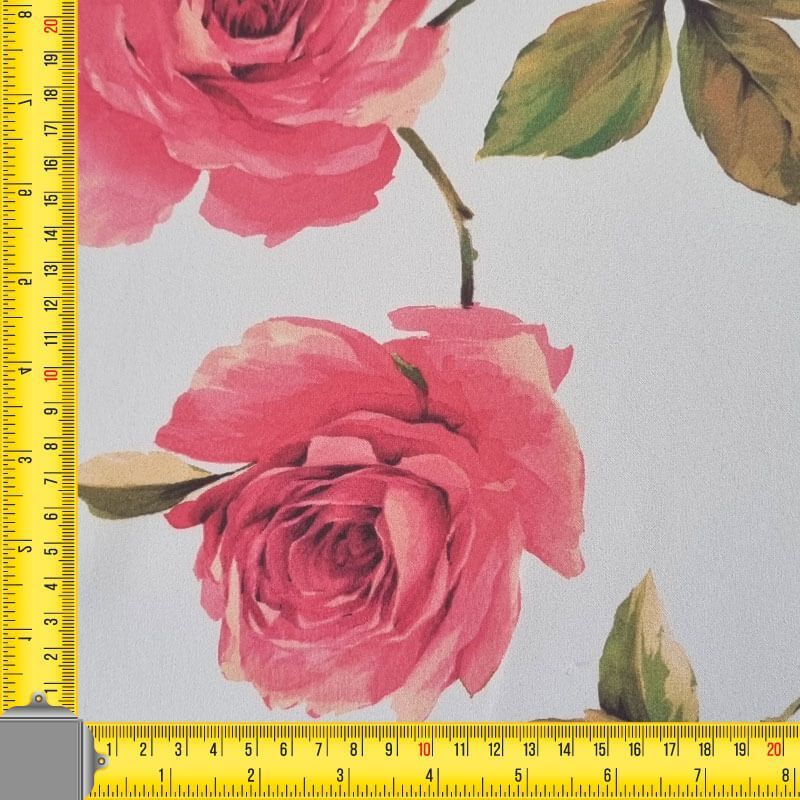 Tela de Satén Cruda estampado Rosas (ancho 1,50M) - Imagen 4