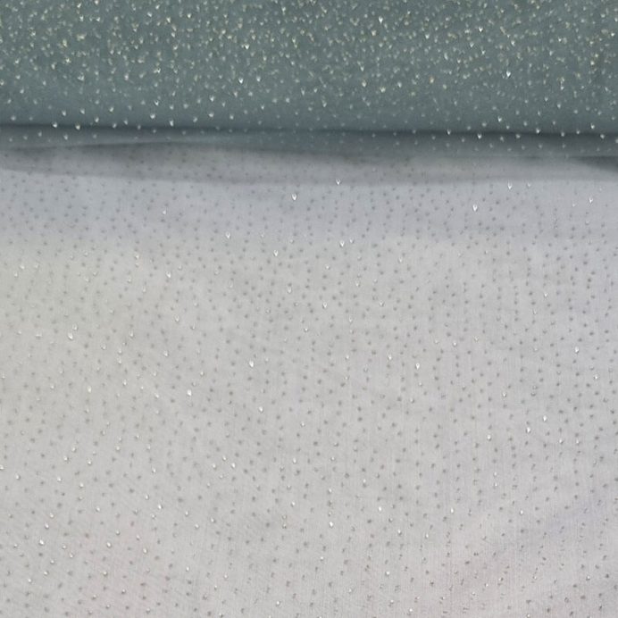Tela de Tul Suave color Hielo Glitter Dorado (ancho 1,50M)