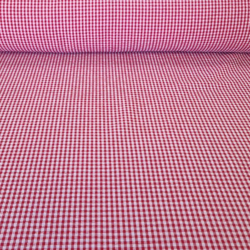 Tela de Cuadros Vichy Seersucker Roja (ancho 1,40M)