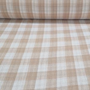 Tela de Doble Gasa Bambula Vichy Beige Reversible (ancho 1,30M)