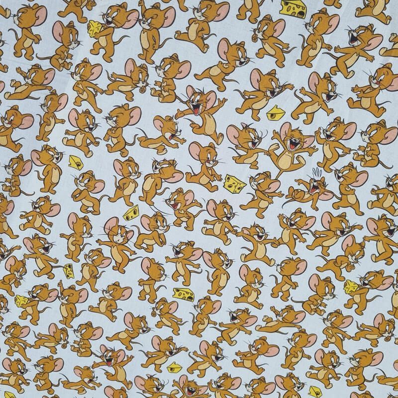 Tela de Popelín 100% Algodón Tom & Jerry Cruda (ancho 1,40M) - Imagen 2