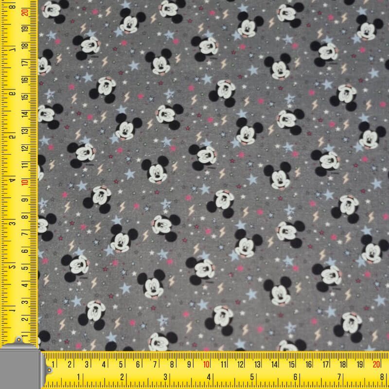 Tela de Popelín 100% Algodón Mickey Mouse Gris (ancho 1,40M) - Imagen 3