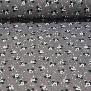 Tela de Popelín 100% Algodón Mickey Mouse Gris (ancho 1,40M)
