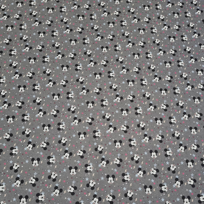 Tela de Popelín 100% Algodón Mickey Mouse Gris (ancho 1,40M) - Imagen 2