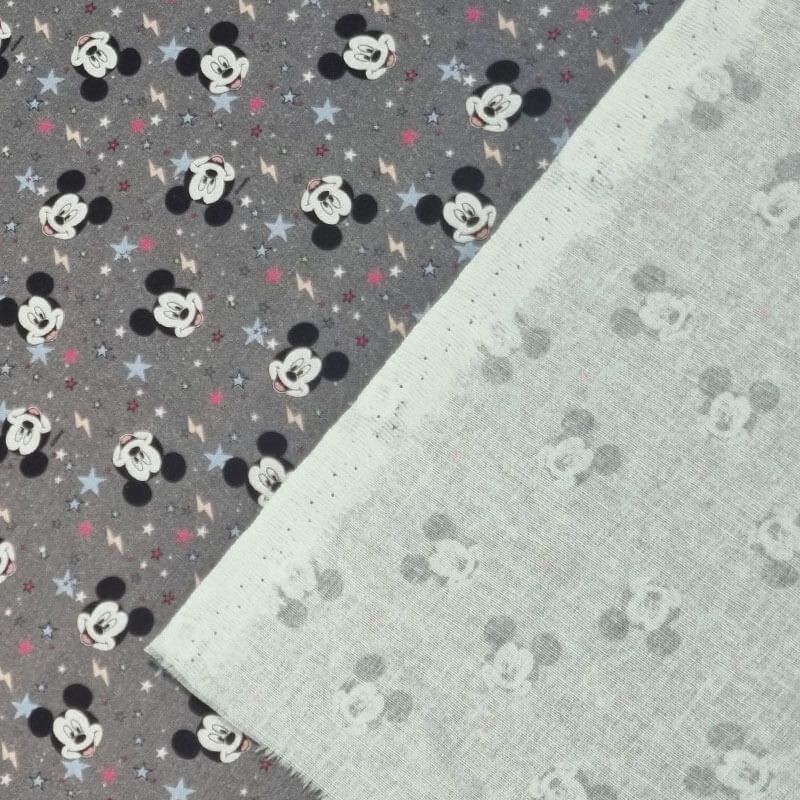 Tela de Popelín 100% Algodón Mickey Mouse Gris (ancho 1,40M) - Imagen 4