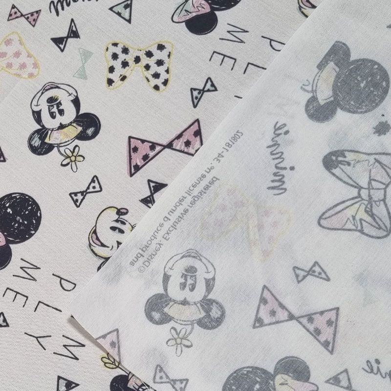 Tela de Popelín 100% Algodón Minnie Mouse Cruda (ancho 1,40M) - Imagen 3