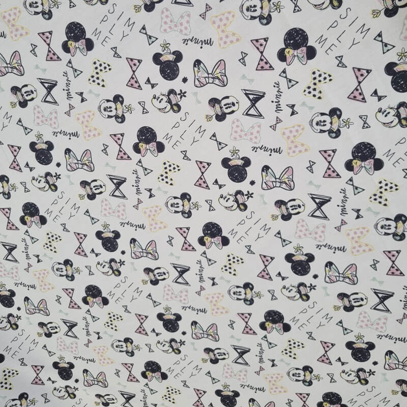 Tela de Popelín 100% Algodón Minnie Mouse Cruda (ancho 1,40M) - Imagen 2