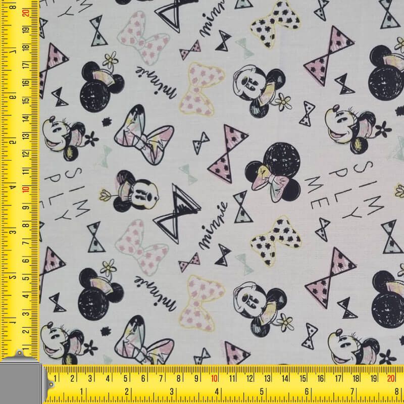 Tela de Popelín 100% Algodón Minnie Mouse Cruda (ancho 1,40M) - Imagen 4