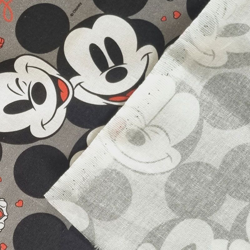 Tela de Popelín 100% Algodón Mickey Mouse Gris (ancho 1,40M) - Imagen 4