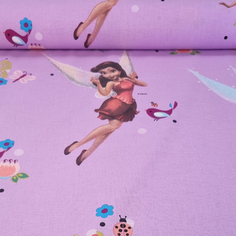 Tela de Popelín 100% Algodón Campanilla Malva (ancho 1,40M)