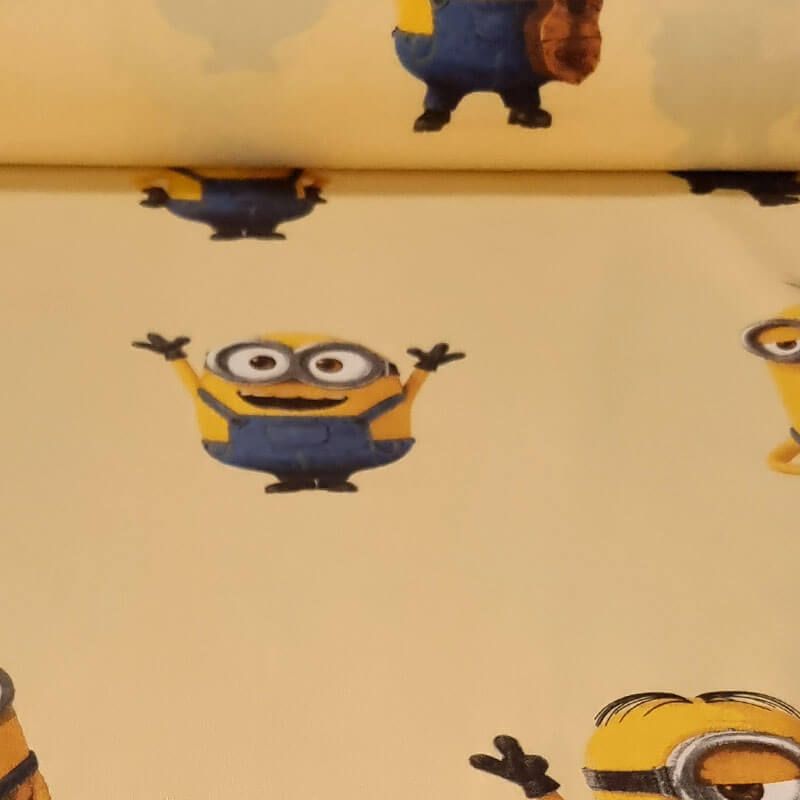 Tela de Popelín 100% Algodón Minions Amarilla (ancho 1,40M)