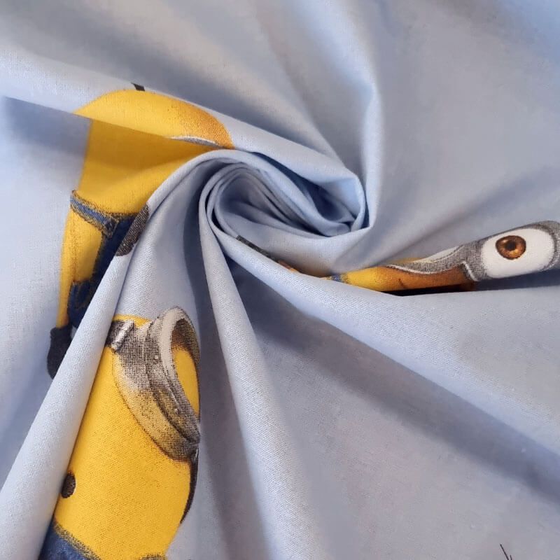 Tela de Popelín 100% Algodón Minions Celeste (ancho 1,40M) - Imagen 2