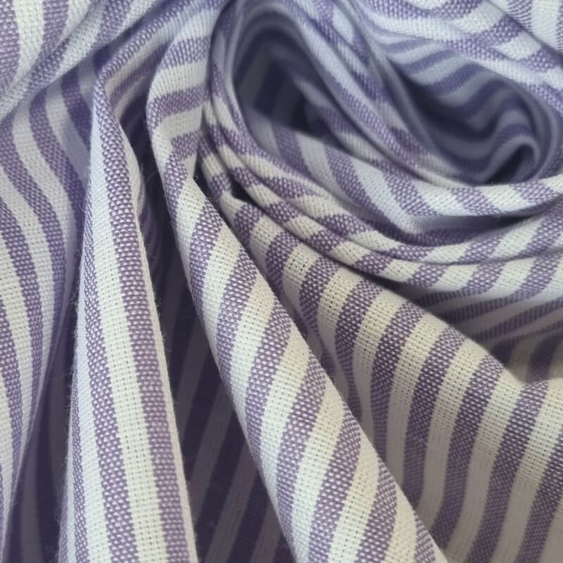 Tela de Vichy Rayas 3mm Malva (ancho 1,60M) - Imagen 2