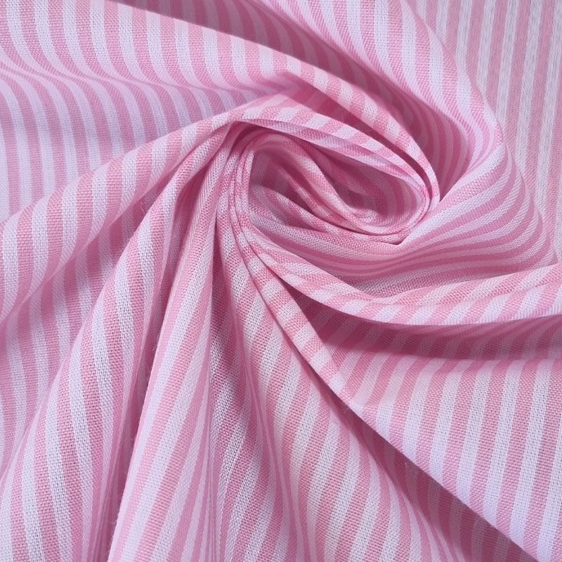 Tela de Vichy Rayas 3mm Rosa (ancho 1,60M) - Imagen 2