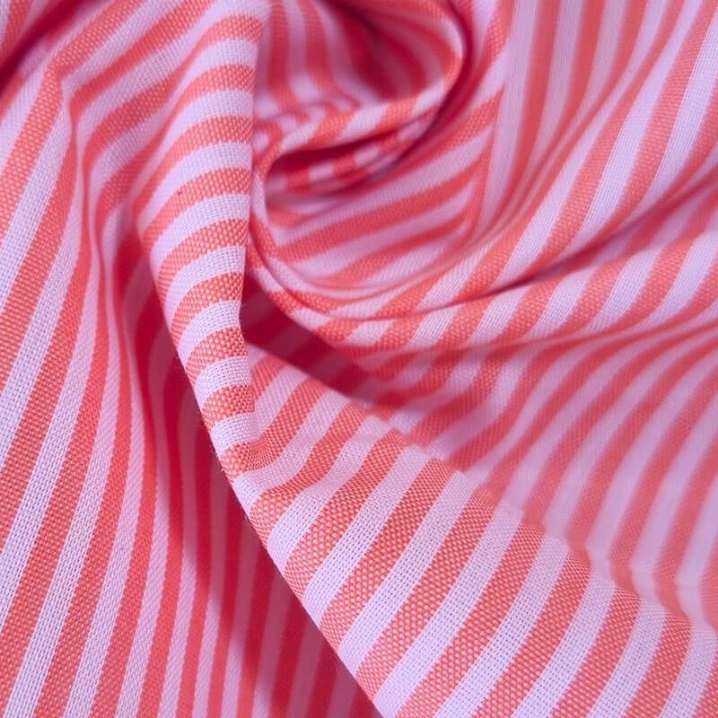 Tela de Vichy Rayas 3mm Naranja (ancho 1,60M) - Imagen 2