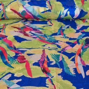 Tela de Gasa Jacquard Verde Lima Abstracta (ancho 1,45M)