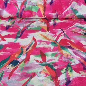 Tela de Gasa Jacquard fucsia Abstracta (ancho 1,45M)