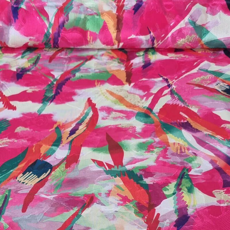 Tela de Gasa Jacquard fucsia Abstracta (ancho 1,45M)
