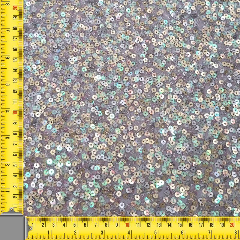 Tela de Gasa Gris con Lentejuelas (Ancho 1,50M) - Imagen 3