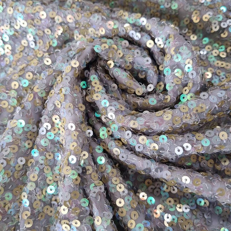 Tela de Gasa Gris con Lentejuelas (Ancho 1,50M) - Imagen 2