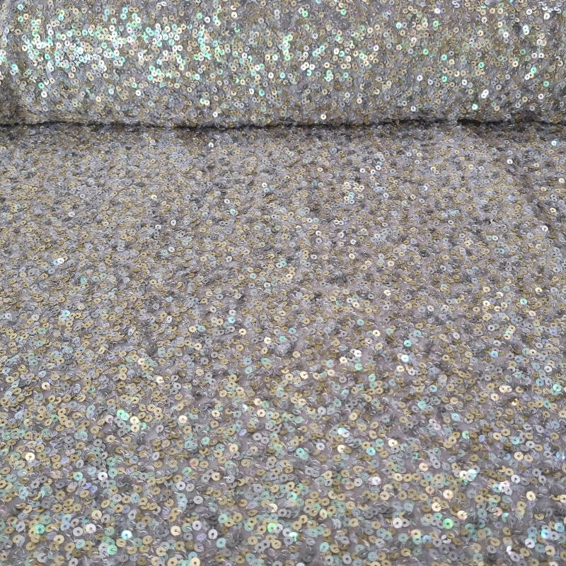 Tela de Gasa Gris con Lentejuelas (Ancho 1,50M)