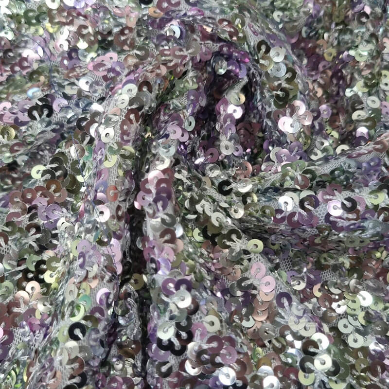 Tela de Tul Marfil con Lentejuelas (Ancho 1,45M) - Imagen 2