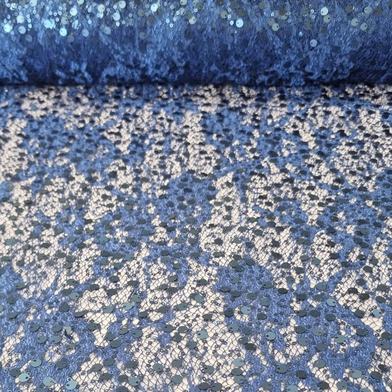 Tela de Tul Azulina con Lentejuelas (Ancho 1,35M)