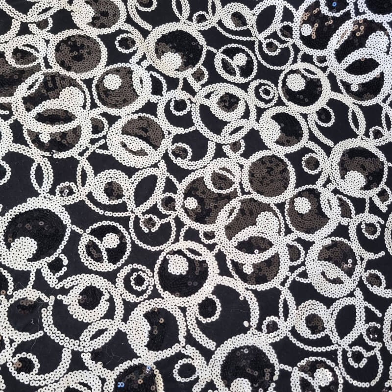 Tela de Punto Negra con Lentejuelas Blancas (Ancho 1,50M) - Imagen 2