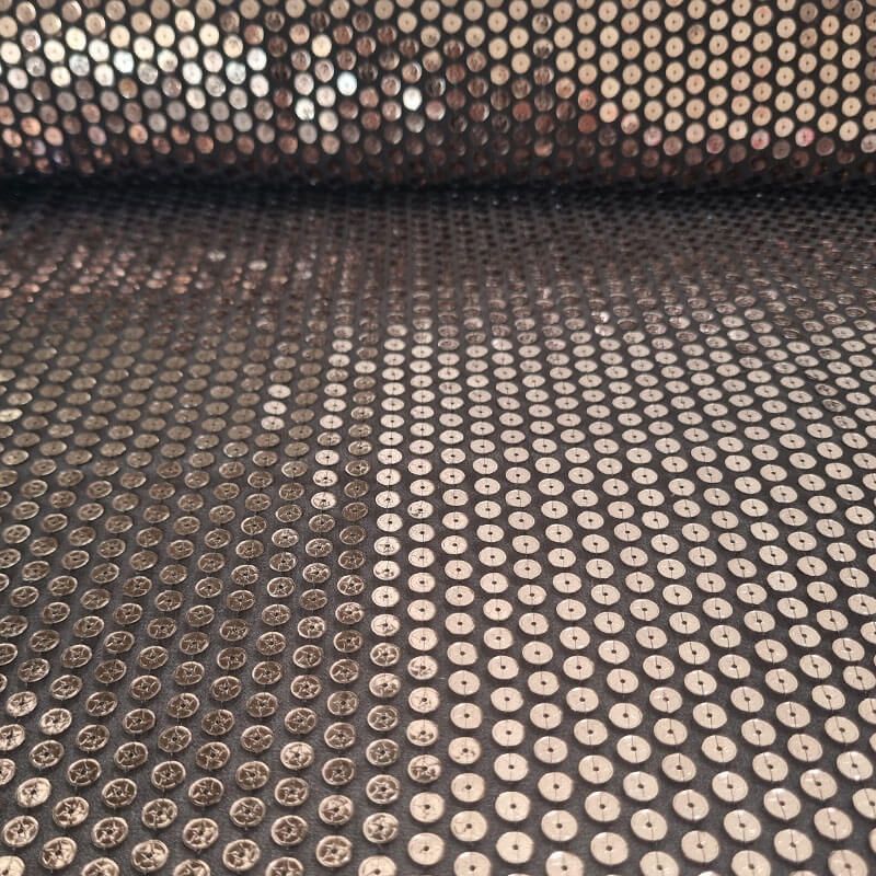 Tela de Gasa Negra con Lentejuelas Plateadas (Ancho 1,65M)