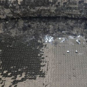 Tela de Tul con Lentejuelas de Espejo Grandes en Plata (Ancho 1,50M)
