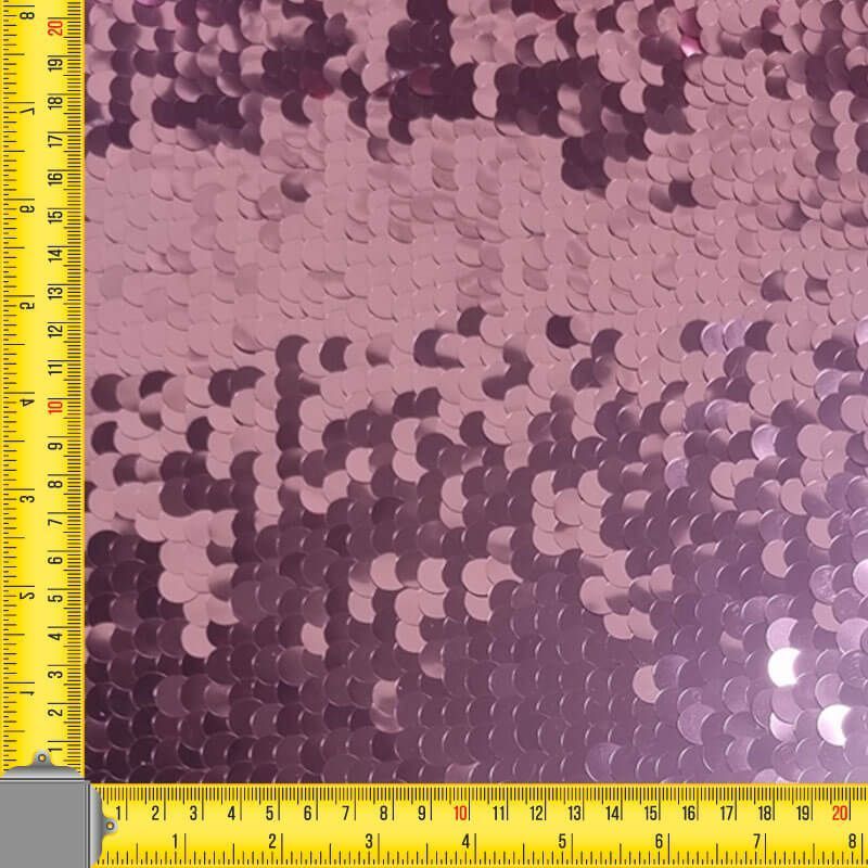 Tela de Tul con Lentejuelas de Espejo Grandes en Rosa (Ancho 1,50M) - Imagen 3