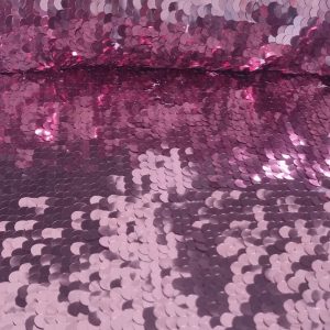Tela de Tul con Lentejuelas de Espejo Grandes en Rosa (Ancho 1,50M)