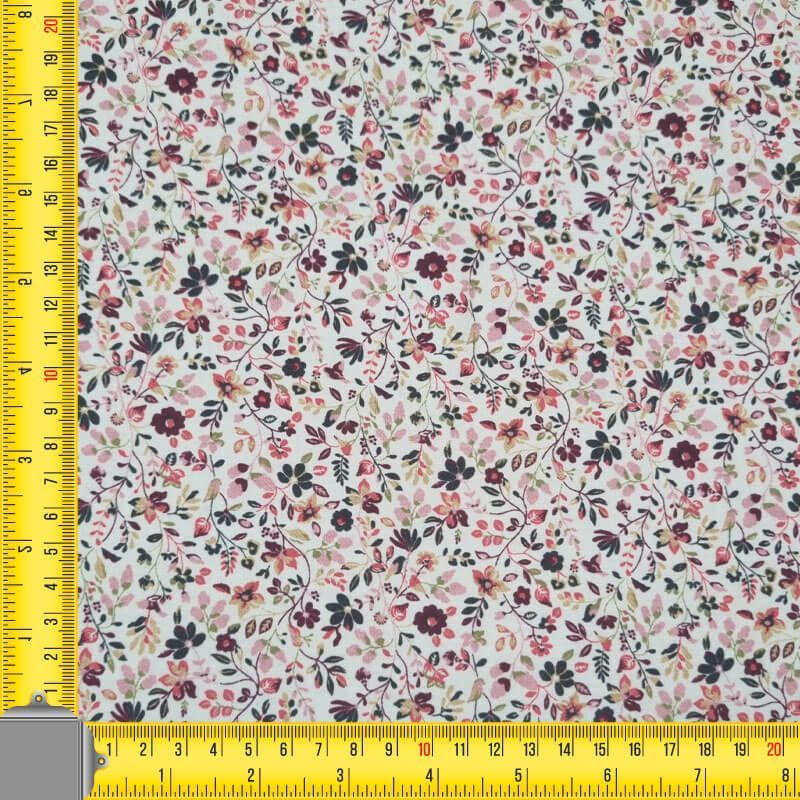 Tela de Viella estampada Florecillas Moradas 100% algodón (ancho 1,50M) - Imagen 3