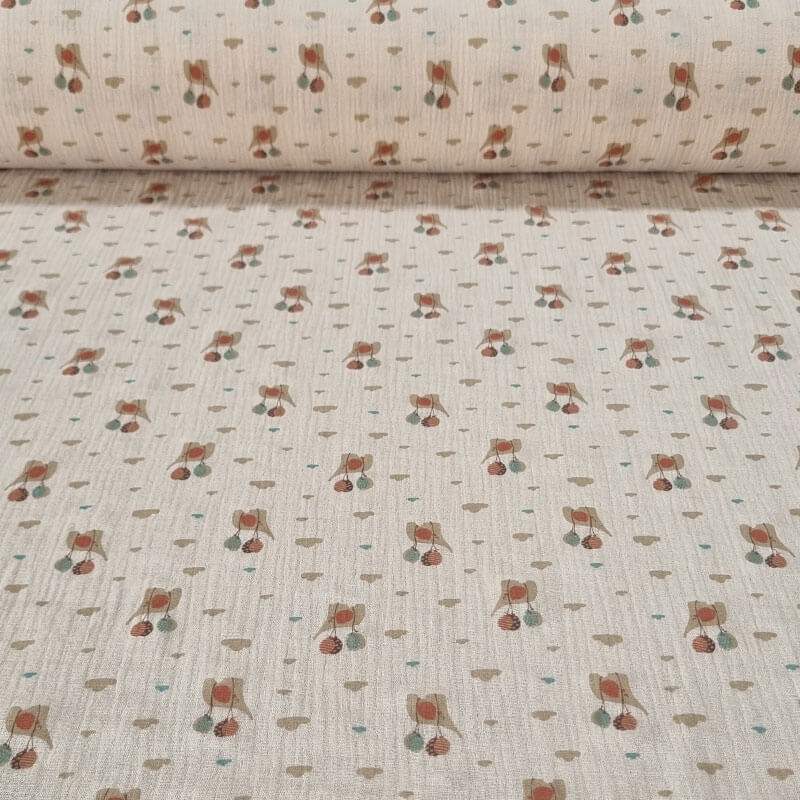 Tela de Doble Gasa Bambula Maquillaje Elefantes (ancho 1,30M)