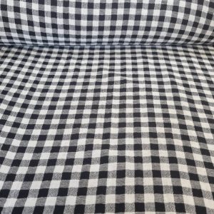 Tela de Doble Gasa Bambula Vichy Negra (ancho 1,30M)