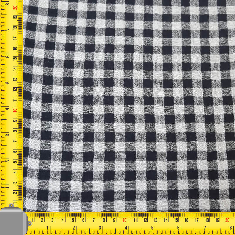 Tela de Doble Gasa Bambula Vichy Negra (ancho 1,30M) - Imagen 4