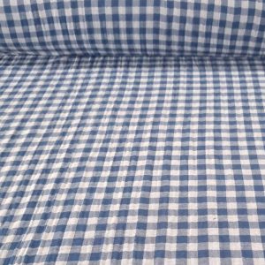 Tela de Doble Gasa Bambula Vichy Azul Jeans (ancho 1,30M)
