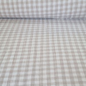 Tela de Doble Gasa Bambula Vichy Beige (ancho 1,30M)